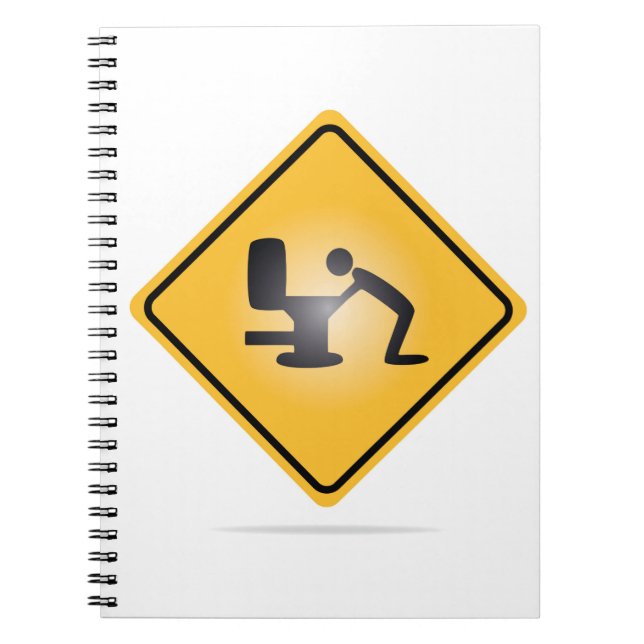 Cuaderno amarillo de la señal de peligro de la (Frente)