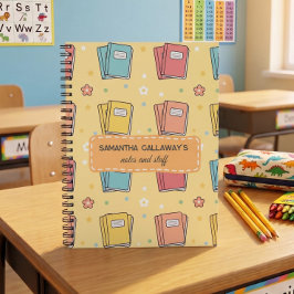 Cuaderno amarillo de vuelta al cole patrón 