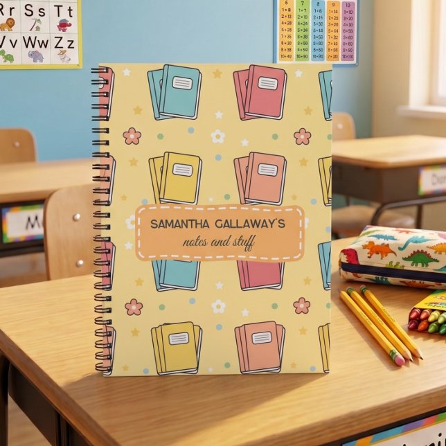 Cuaderno amarillo de vuelta al cole patrón  (Subido por el creador)