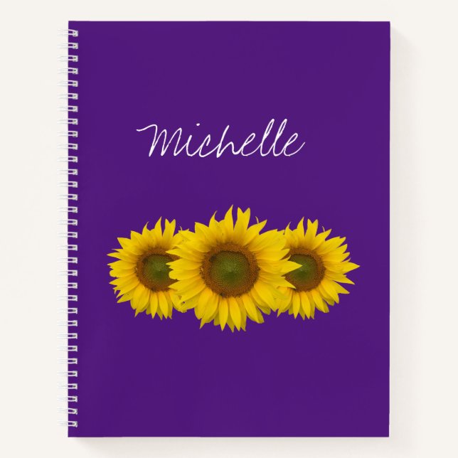 Cuaderno Amarillo giratorio Floral Trendy Purple (Anverso)