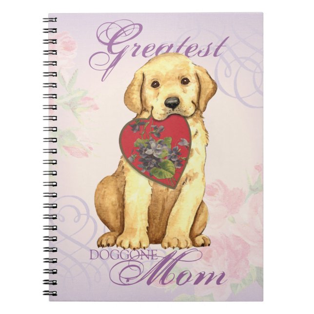 Cuaderno Amarillo Lab Heart Mom (Frente)
