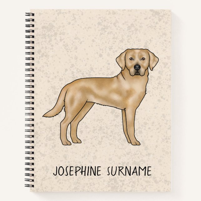 Cuaderno Amarillo Labrador Recuperador De Laboratorio Perro (Anverso)