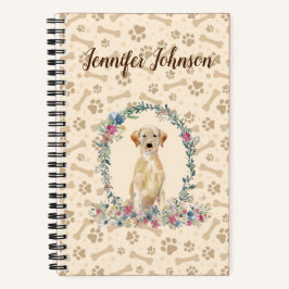 Cuaderno Amarillo Labrador Recuperador Perro Paw Imprimir y