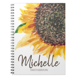 Cuaderno Amarillo marrón giratorio blanco tu nombre