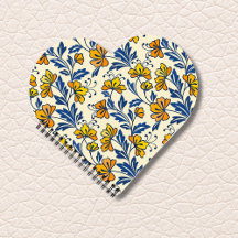 Amarillo Naranja Floral Folclórico Vintage Hoja Az