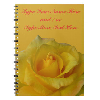 Cuaderno amarillo Rosa romántico personalizado