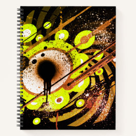Cuaderno (Amarillo y Naranja) Galaxia Espiral de Tinta Neon
