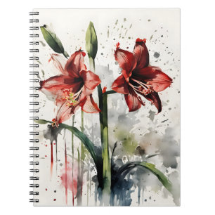 Cuaderno Amaryllis - Flores de acuarela