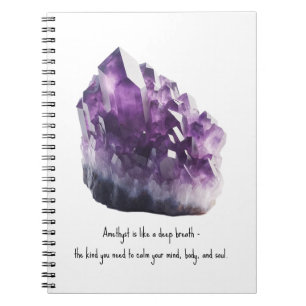 Cuaderno Amatista Púrpura Cristal Metafísico Calmante en Br