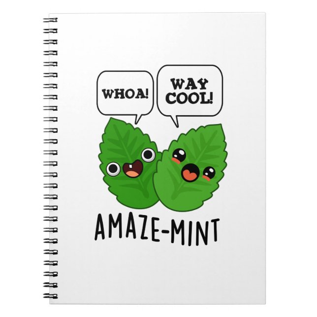 Cuaderno Amaze-mint Hojas de Menta Divertidas Juego de Pala (Frente)