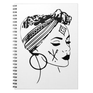 Cuaderno Amazigh Kabyle Maghreb Marruecos Chica cara tatuaj
