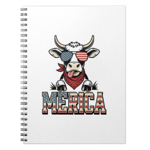 Cuaderno América Gráfico Patriótico Vaca Grabado Vintage_1