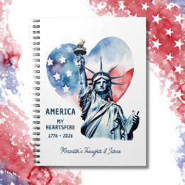 Cuaderno América Mi Heartsfire Personalizado Patriótico