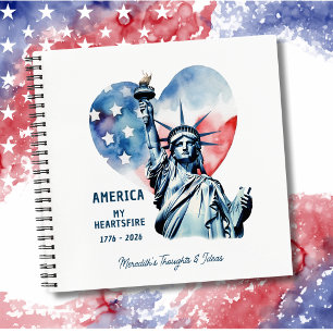 Cuaderno América Mi Heartsfire Personalizado Patriótico