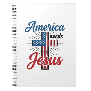 Cuaderno América Necesita Jesús Diseño de Camiseta Cruz Pat