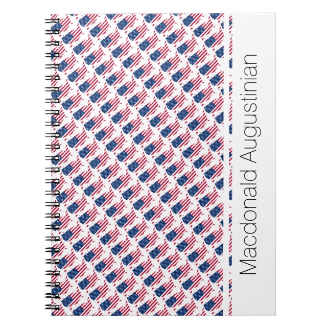 Cuaderno AMERICA Personalizado de la bandera de EE.UU. Añad (Frente)