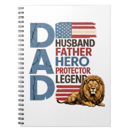 Cuaderno American Flag Dad Lion Patriotic
