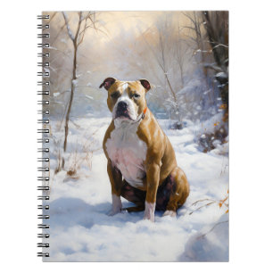 Cuaderno American Staffordshire Deja que nieve Navidad