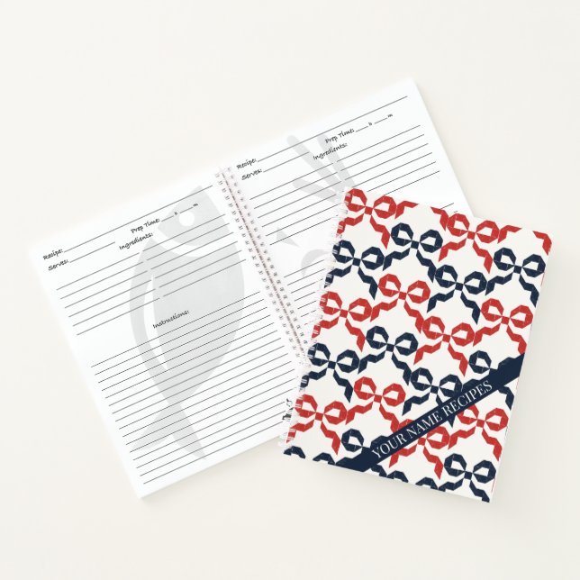 Cuaderno Americana Folk Art Bow Quilt Pattern Recipe (Interior)