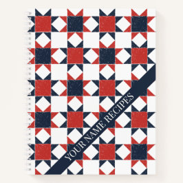 Cuaderno Americana Folk Art Star Quilt Pattern Recipe