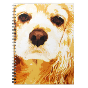 Cuaderno americano amarillo moderno cocker spaniel