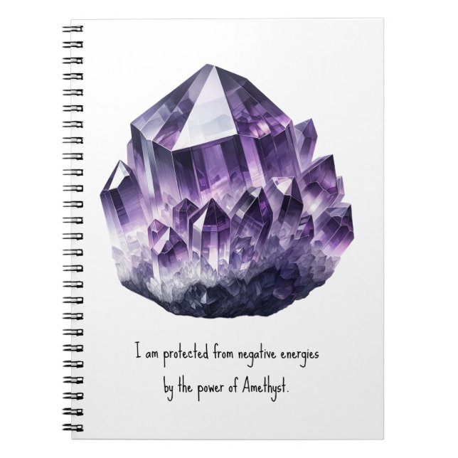 Cuaderno Amethyst Púrpura Protección Cristal Metafísico (Frente)