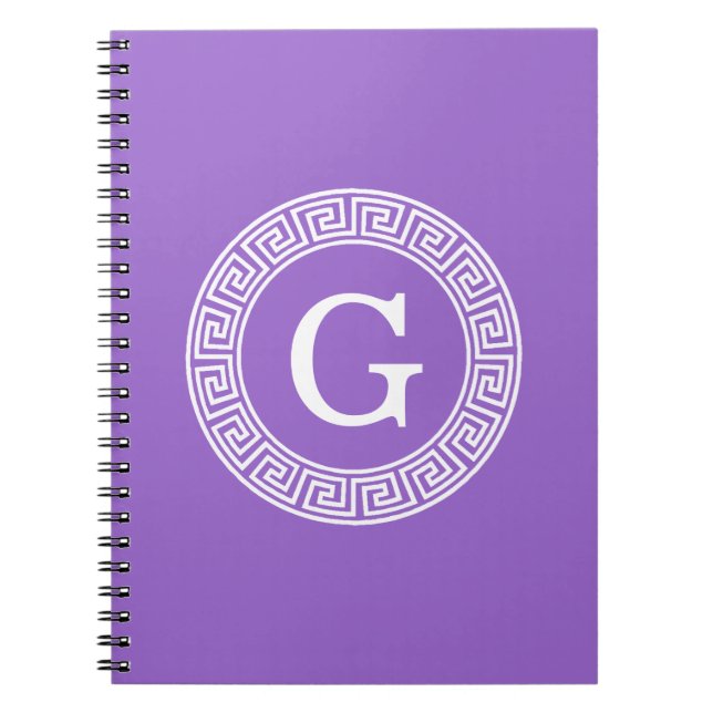 Cuaderno Amethyst What Greek Key Rnd Frame First Monograma (Frente)