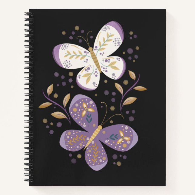 Cuaderno Ametistas y mariposas de oro (Anverso)