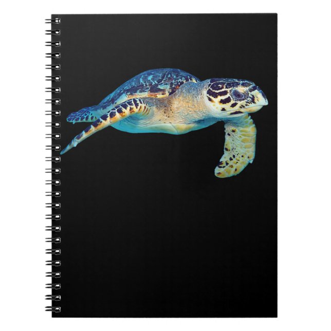 Cuaderno Amigable Tortuga Marítima Nadando Fotos De Arte (Frente)