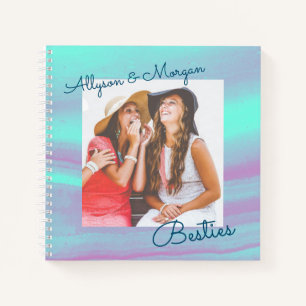 Cuaderno Amigas, nombres y foto de bricolaje, ágata azul ve