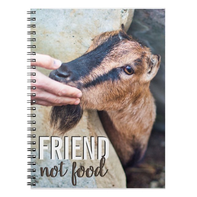 Cuaderno Amigo no comida vegana detengan la crueldad animal (Frente)