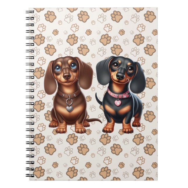 Cuaderno Amigos de Cute Dachshund (Frente)