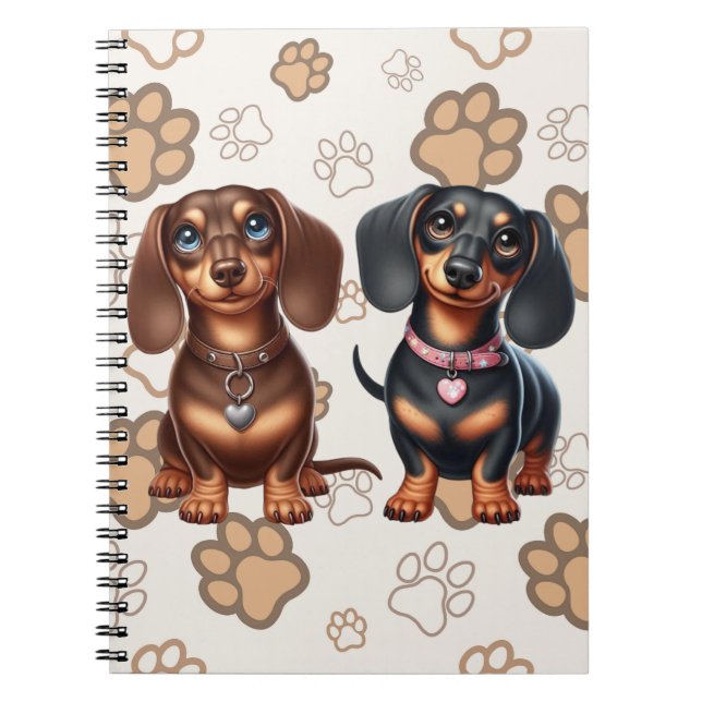 Cuaderno Amigos de Cute Dachshund (Frente)