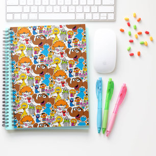 Cuaderno Amigos de la calle Sesame patrón de garabatos
