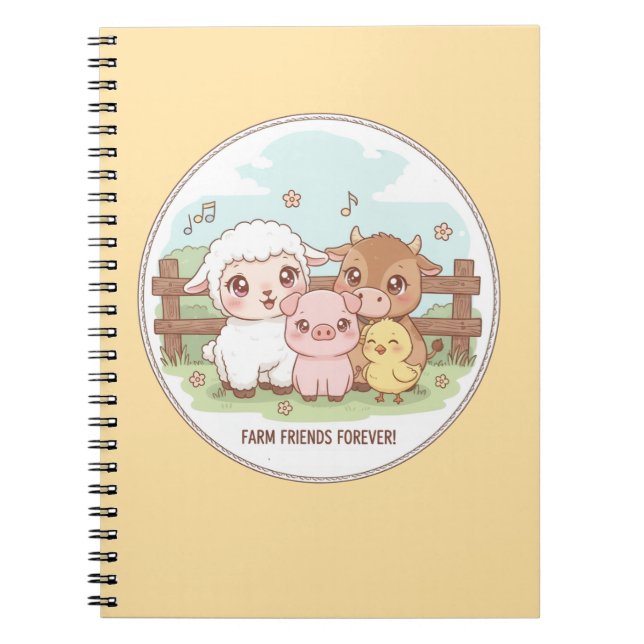 Cuaderno Amigos de la granja para siempre - lindos y acoged (Frente)