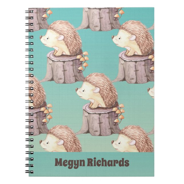 Cuaderno Amigos del Bosque Erizo de Bebé Adorable (Frente)
