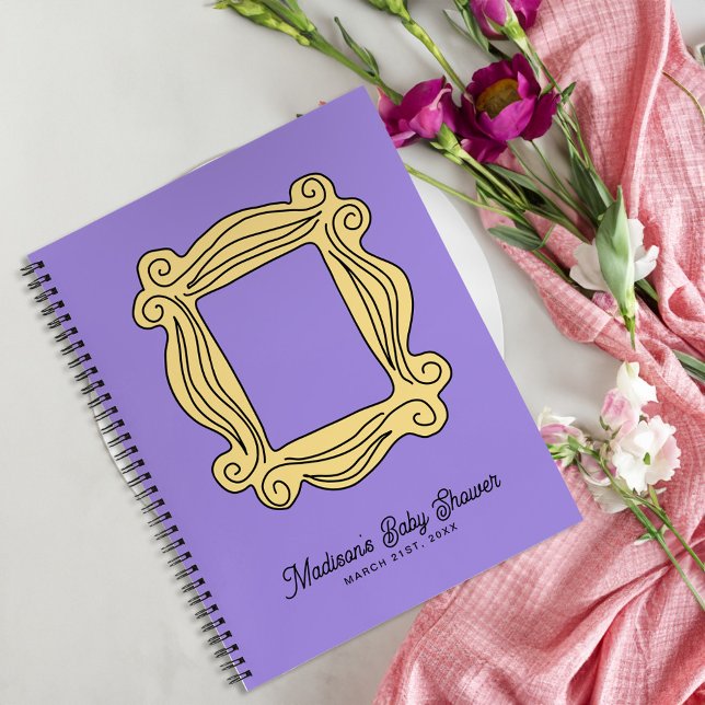 Cuaderno AMIGOS™ | Invitado de Baby Shower de marco de Peep (Guest Notebook on table)