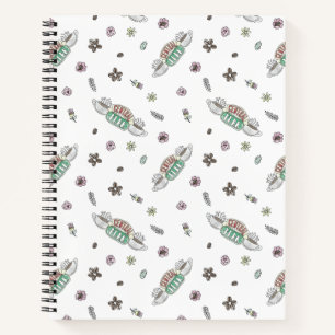Cuaderno AMIGOS™ Patrón de acuarela de café de Perk centr