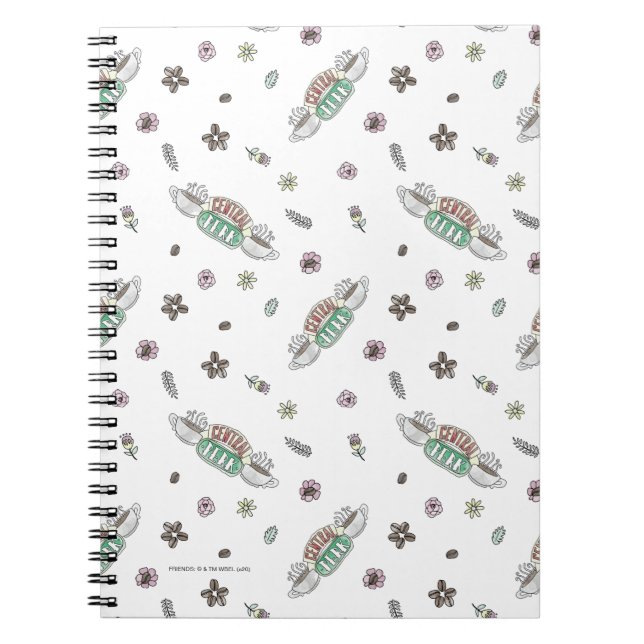 Cuaderno AMIGOS™ | Patrón de acuarela de café de Perk centr (Frente)