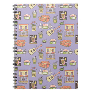 Cuaderno AMIGOS™   Patrón de iconos morados