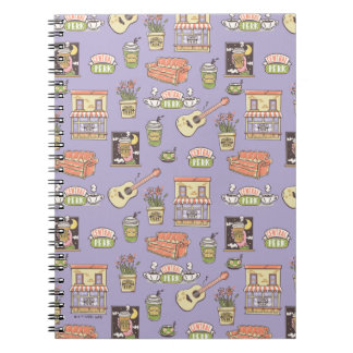 Cuaderno AMIGOS™ | Patrón de iconos morados