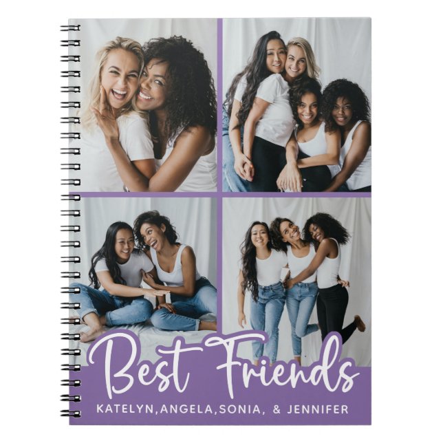 Cuaderno Amistad Collage de fotos personalizado mejores ami (Frente)