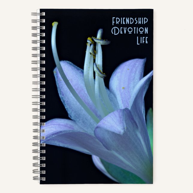 Cuaderno Amistad Personalizada Flor Púrpura Cierre (Anverso)