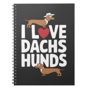 Cuaderno Amo a los Dachshunds divertido gráfico para amante