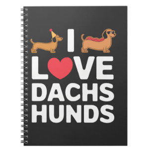 Cuaderno Amo a los Dachshunds Ilustración divertida con est
