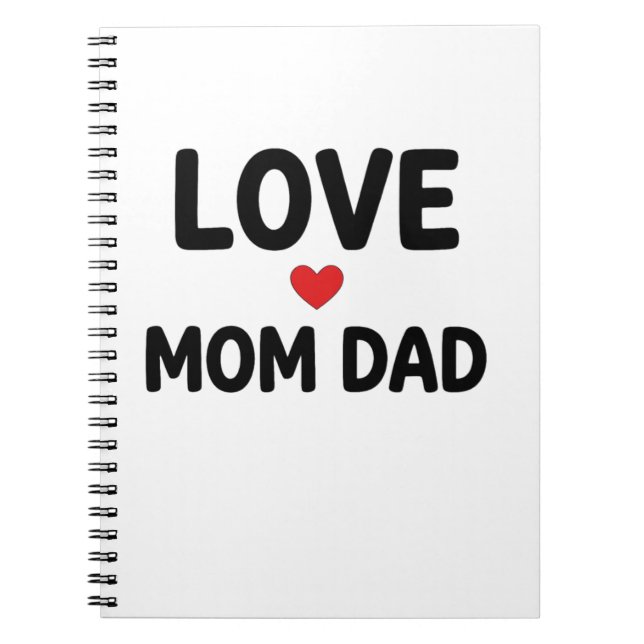 Cuaderno Amo a mamá y papá con corazón rojo -  (Frente)