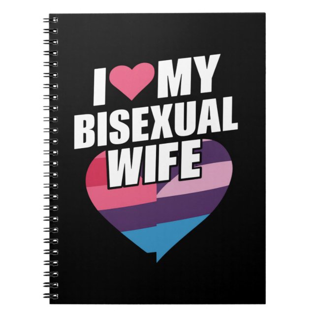 Cuaderno Amo a mi esposa bisexual Bi Orgullo Bandera Bisexu (Frente)
