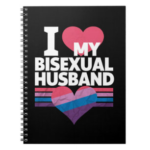 Cuaderno Amo a mi esposo bisexual Orgullo Bi Bandera Bisexu