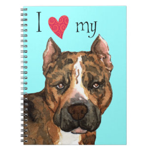 Cuaderno Amo a mi estadounidense Staffordshire Terrier