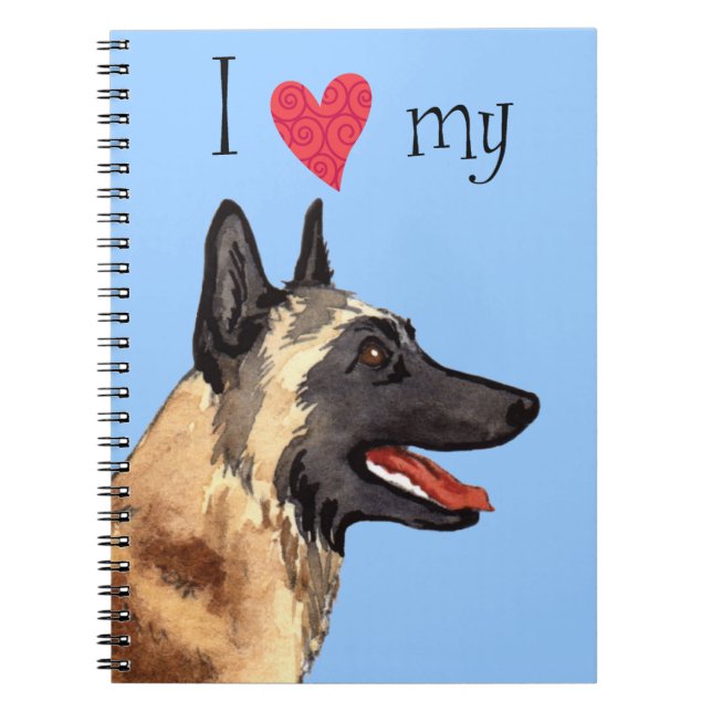 Cuaderno Amo a mi malinois belga (Frente)